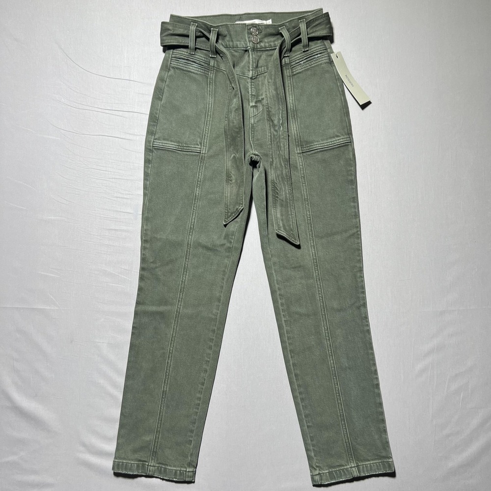 Hudson Utility Straight Ankle Jeans Womens 26 With Belt Rifle‎ Green NWT